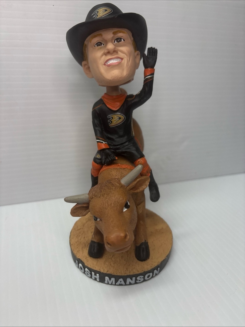 Anaheim Ducks Josh Manson Riding Bull Bobblehead NHL SGA 1/9/20 Ticket Package